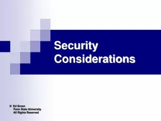 Security Considerations