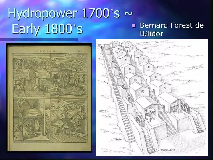 hydropower 1700 s early 1800 s