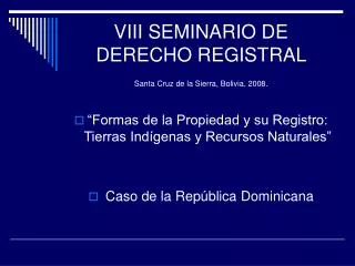 viii seminario de derecho registral