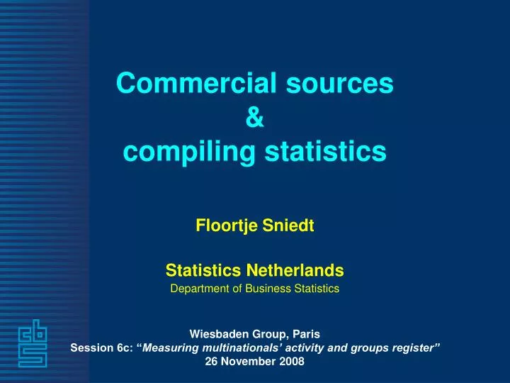 commercial sources compiling statistics