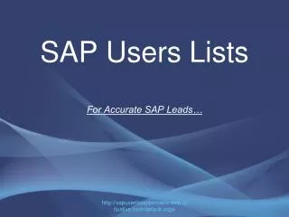 SAP Users Lists