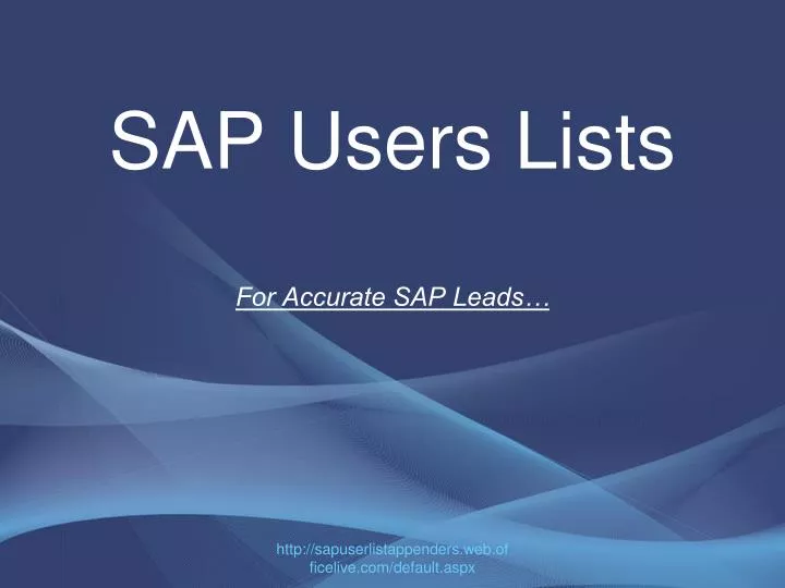 sap users lists for accurate sap leads