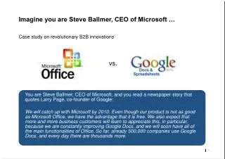 Imagine you are Steve Ballmer, CEO of Microsoft …