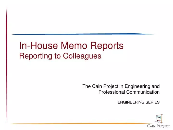 in house memo reports reporting to colleagues