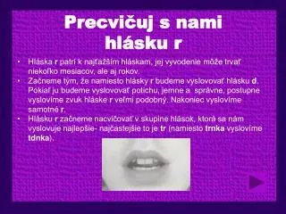 Precvičuj s nami hlásku r