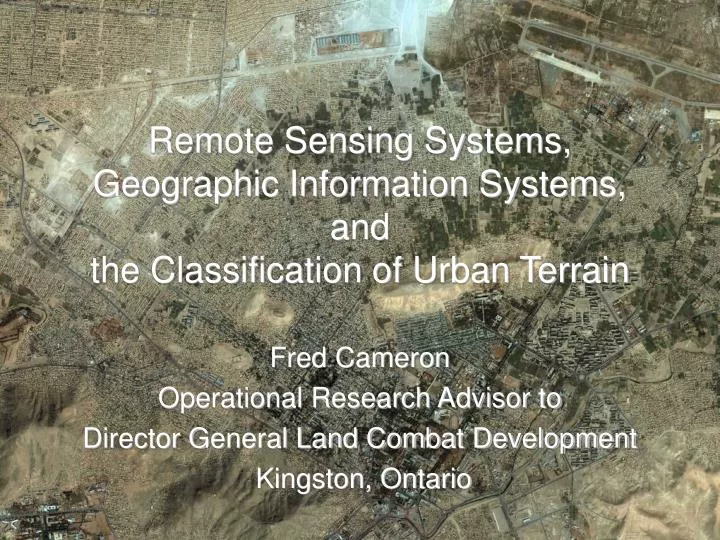 remote sensing systems geographic information systems and the classification of urban terrain