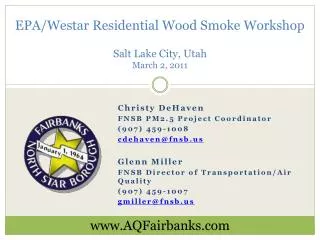 EPA/Westar Residential Wood Smoke Workshop