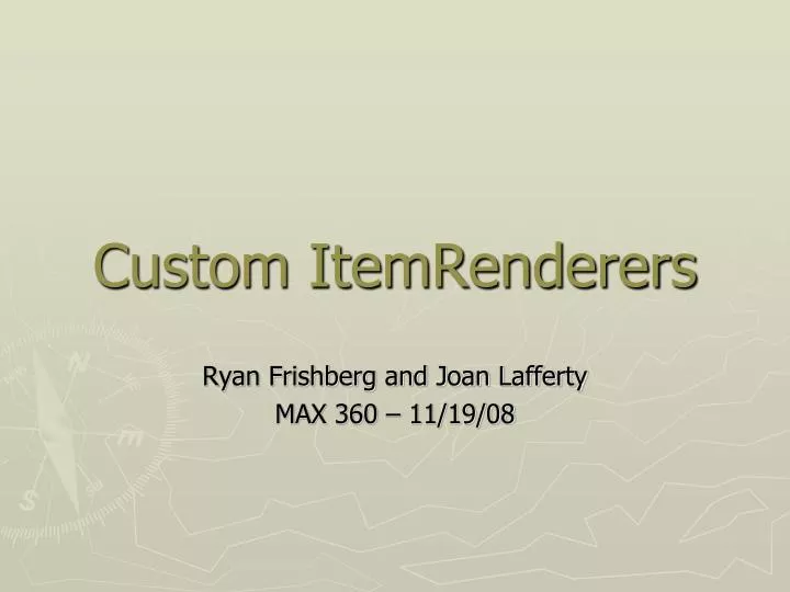 custom itemrenderers