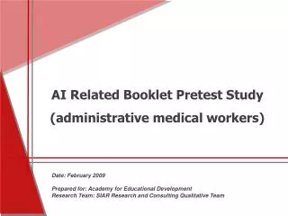 AI Related Booklet Pretest Study (administrative medical workers)