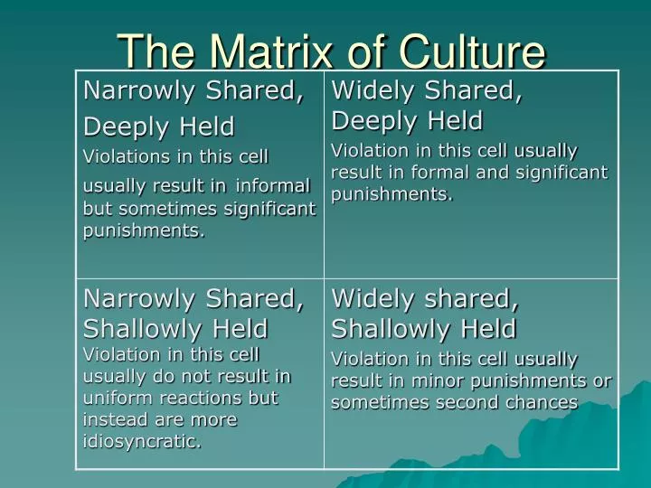 the matrix of culture