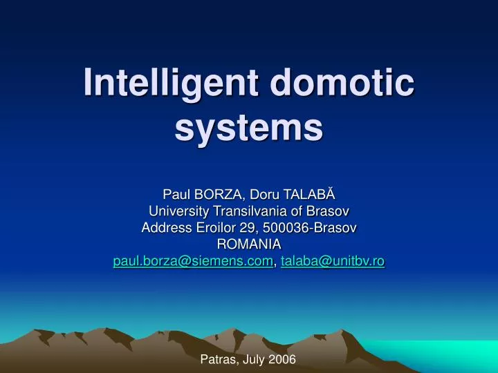 intelligent domotic systems