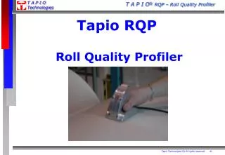 Tapio RQP Roll Quality Profiler