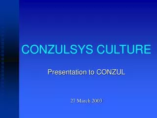 CONZULSYS CULTURE