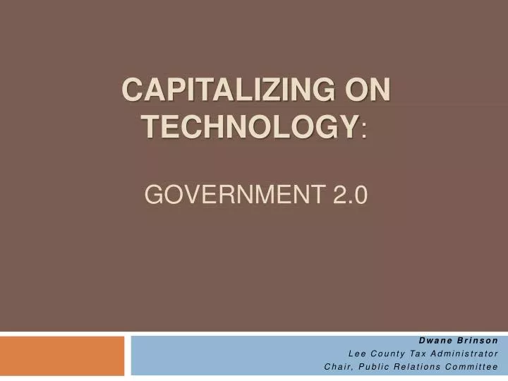 capitalizing on technology government 2 0