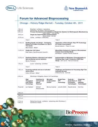 Forum for Advanced Bioprocessing
