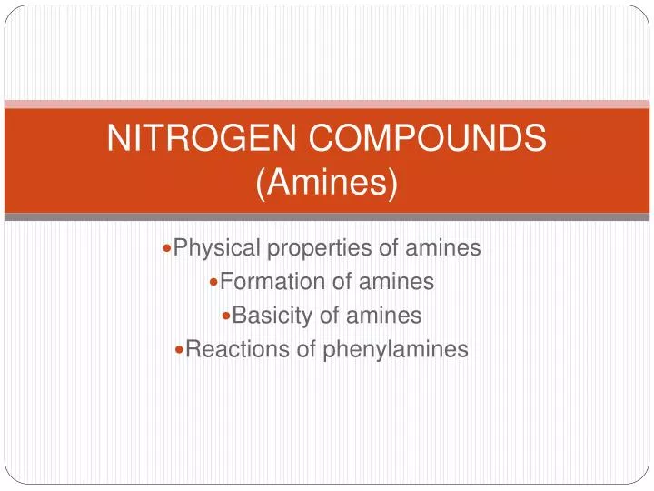 nitrogen compounds amines