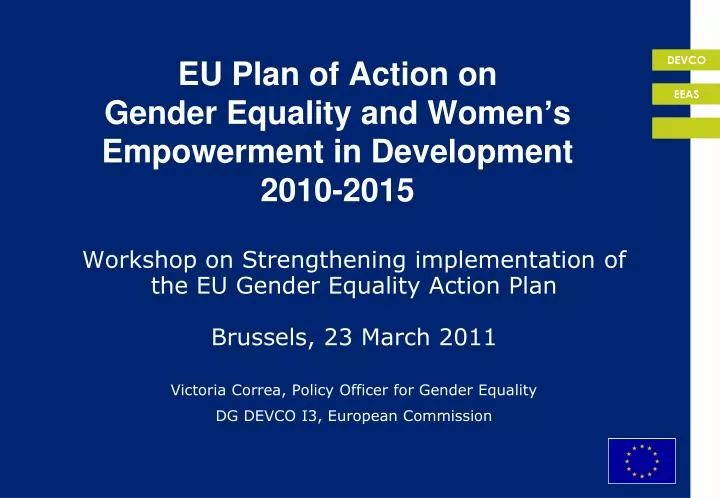 eu plan of action on gender equality and women s empowerment in development 2010 2015