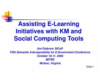 Assisting E-Learning Initiatives with KM and Social Computing Tools