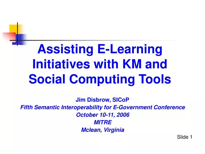assisting e learning initiatives with km and social computing tools