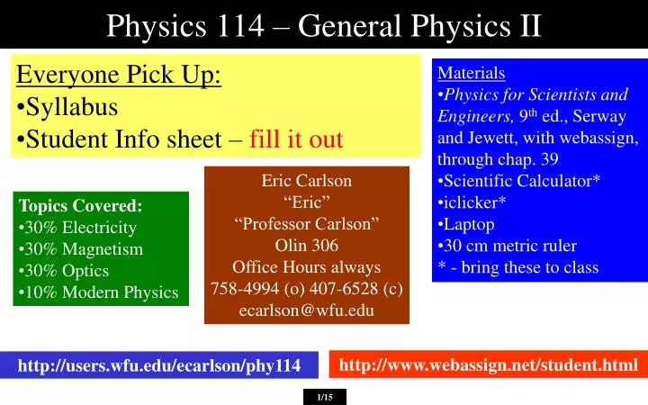 physics 114 general physics ii