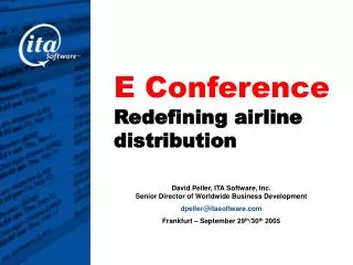 E Conference Redefining airline distribution