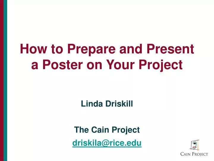 how to prepare and present a poster on your project