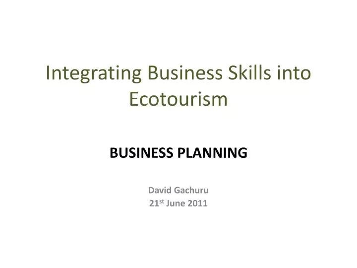 integrating business skills into ecotourism