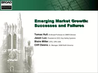 Emerging Market Growth: Successes and Failures