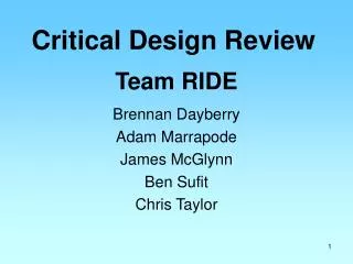 Critical Design Review