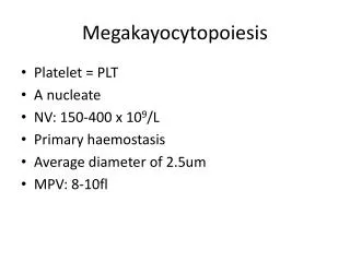Megakayocytopoiesis