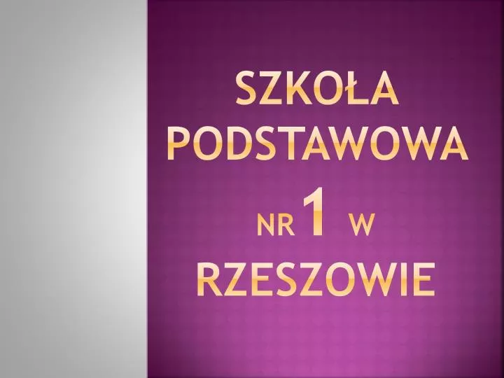 szko a podstawowa nr 1 w rzeszowie