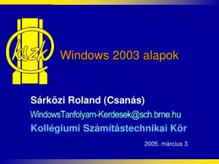 Windows 2003 alapok