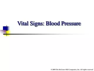 Vital Signs: Blood Pressure