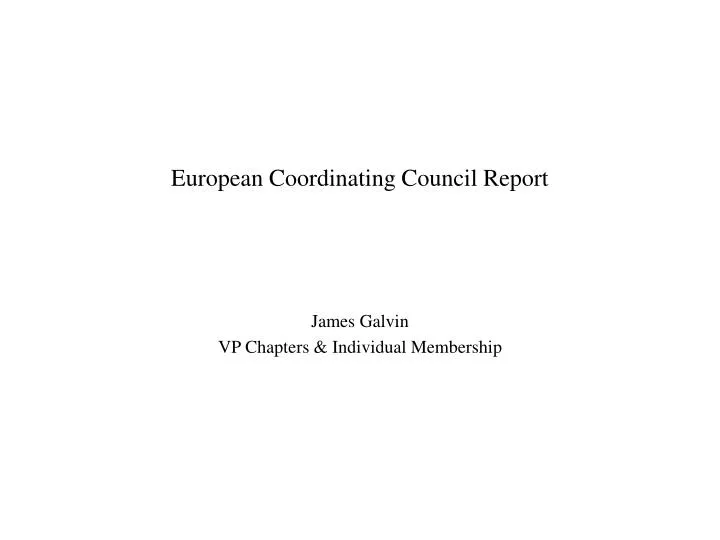 european coordinating council report