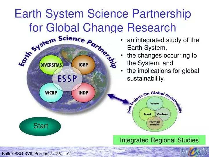 earth system science partnership for global chan ge research