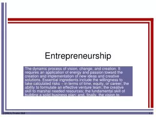 Entrepreneurship