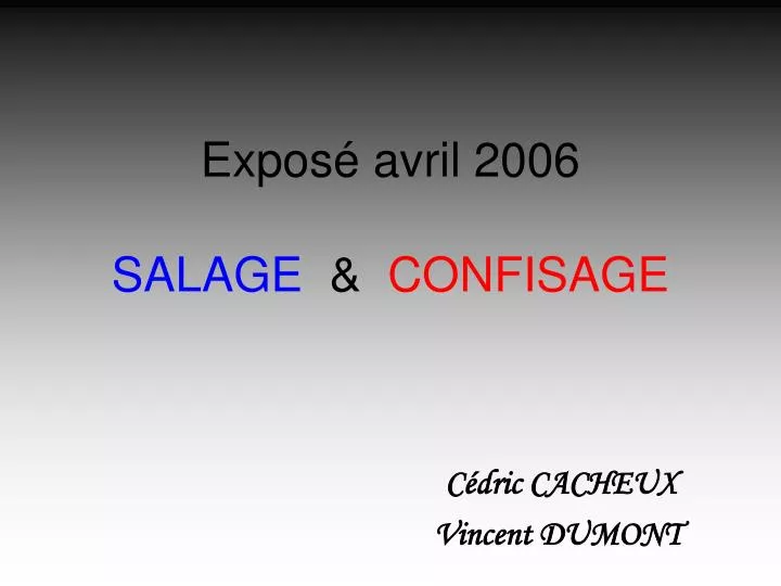 expos avril 2006 salage confisage