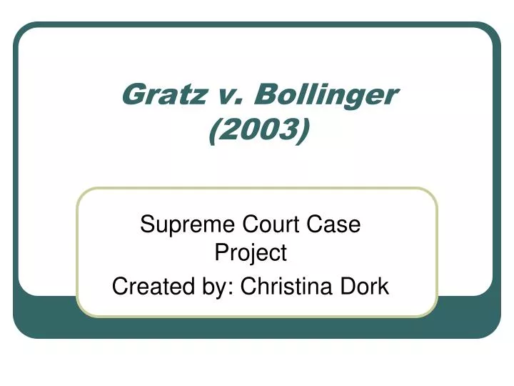 gratz v bollinger 2003