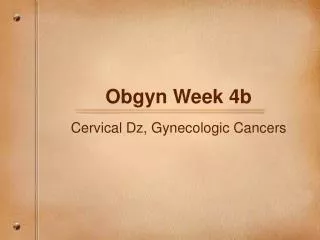 Obgyn Week 4b