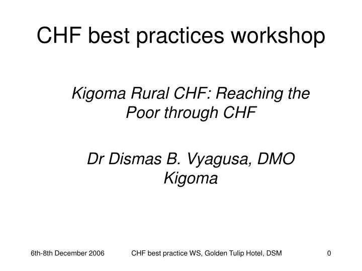 chf best practices workshop
