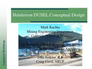 Henderson DUSEL Conceptual Design