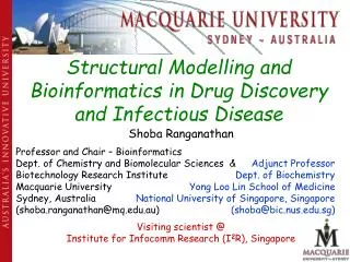 Structural Modelling and Bioinformatics in Drug Discovery and Infectious Disease