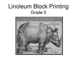 Linoleum Block Printing Grade 5