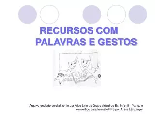 recursos com palavras e gestos