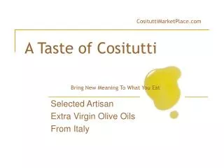 A Taste of Cositutti