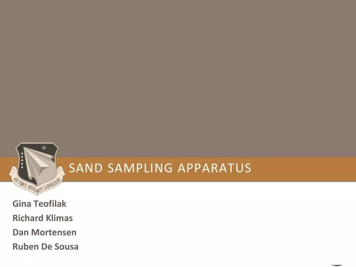 sand sampling apparatus