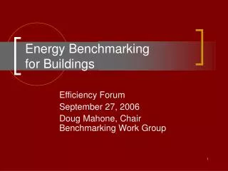 Energy Benchmarking for Buildings