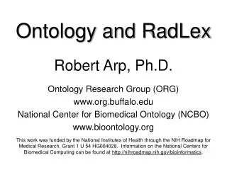 Ontology and RadLex