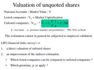 Valuation of unquoted shares