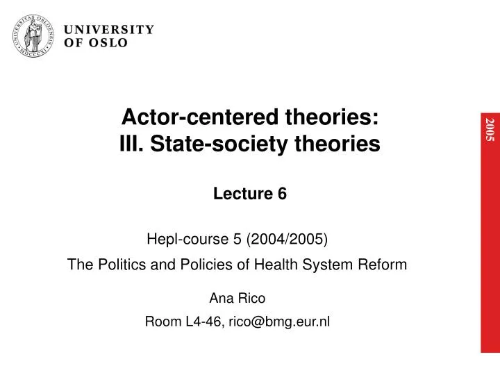 actor centered theories iii state society theories lecture 6